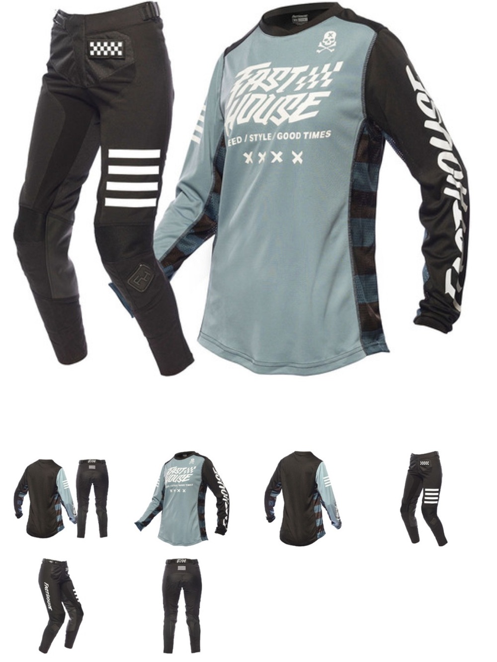 Women’s ' Long Sleeve Motocross Jersey and Pants- Blue/Black